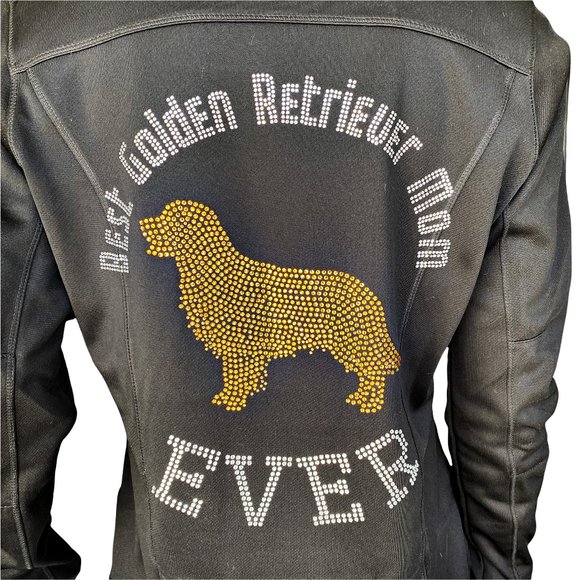 Best Golden Retriever Mom Ever Rhinestone Athletic Jacket
